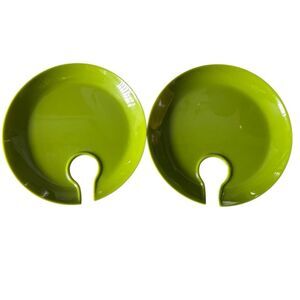 2 Allen+Roth Green Appetizer Plates With Wine Holder